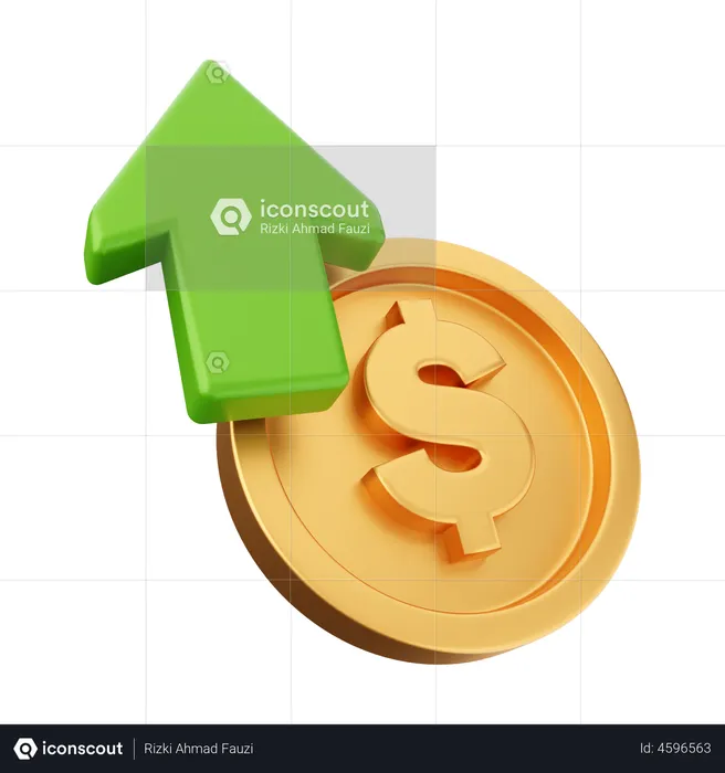 Dollar Value Up  3D Illustration
