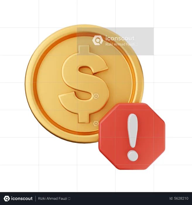 Dollar Warning  3D Icon