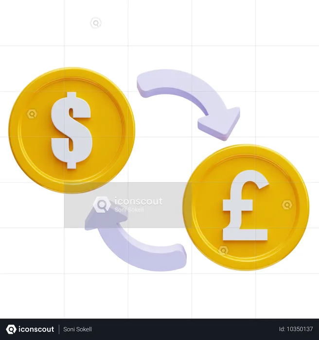 Dollar in Pfund  3D Icon