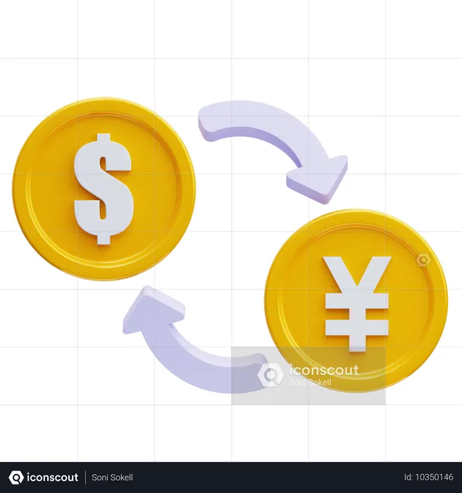 Dollar in Yen  3D Icon