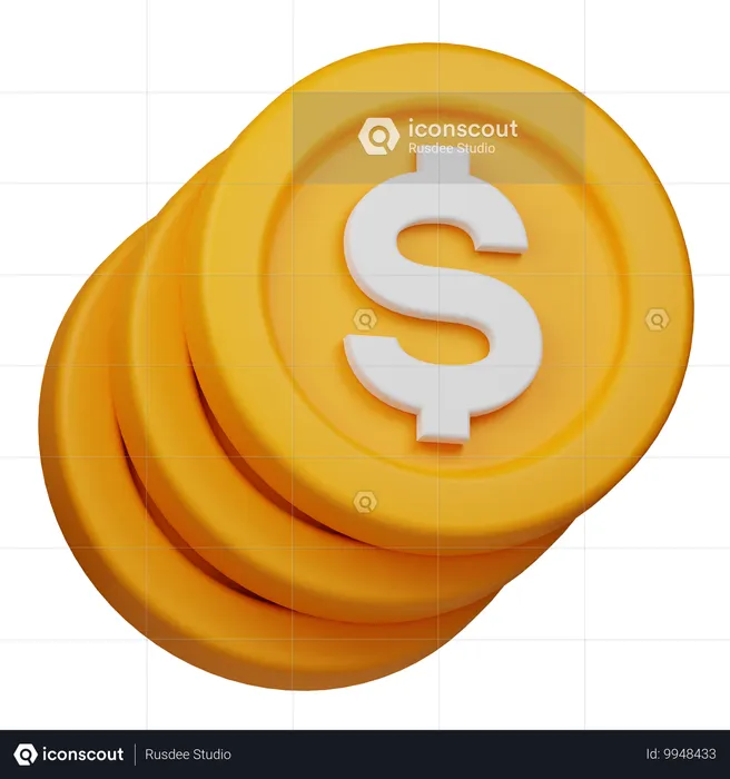 Dollarmünze  3D Icon