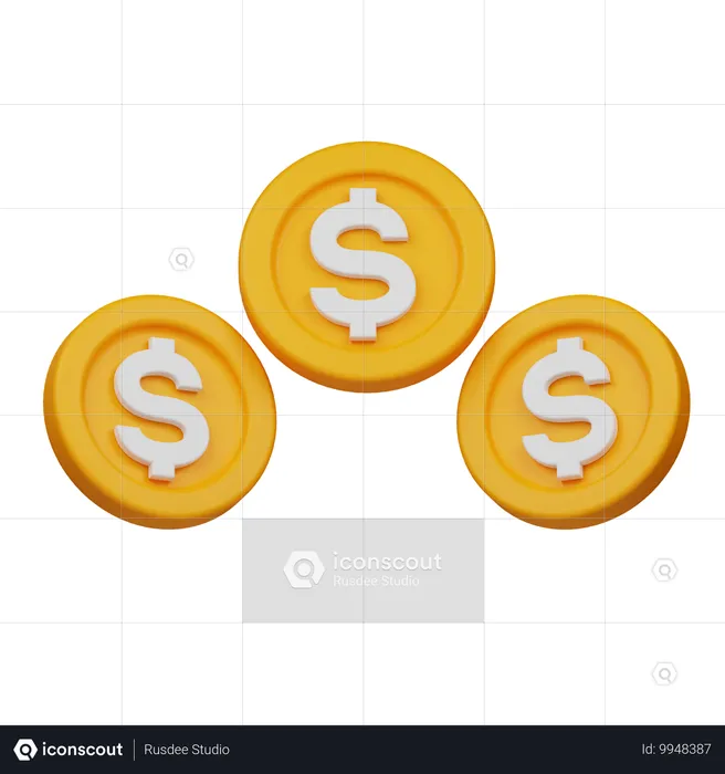 Dollarmünze  3D Icon