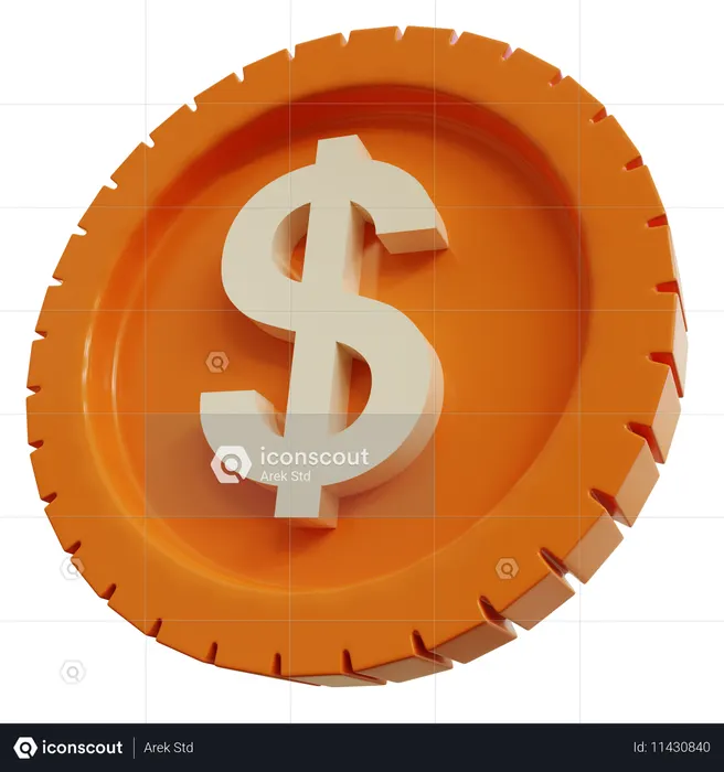 Dollarmünze Logo 3D Icon