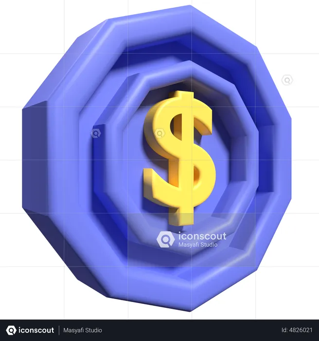 Dollarmünze  3D Icon