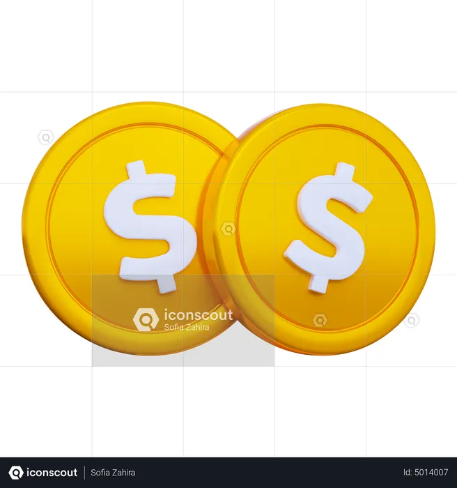 Dollarmünze  3D Icon