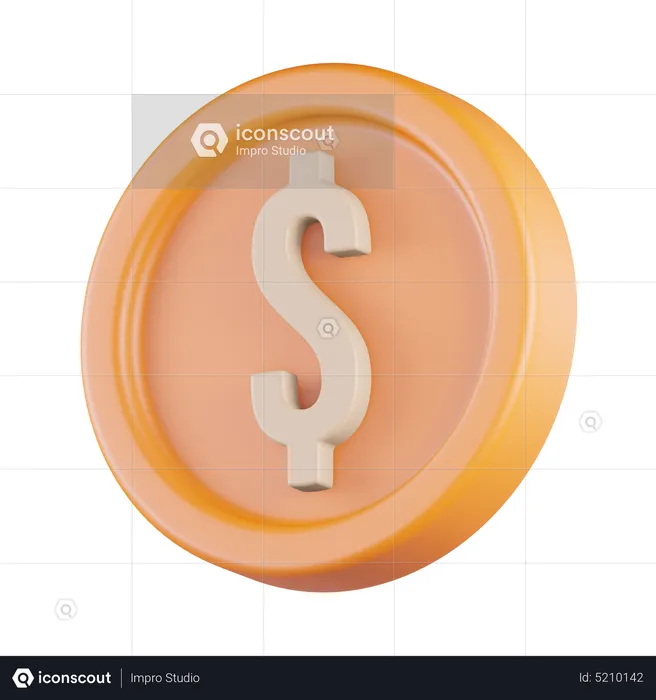 Dollarmünze  3D Icon