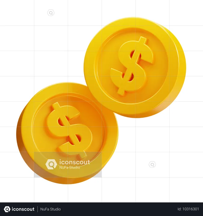 Dollarmünzen  3D Icon