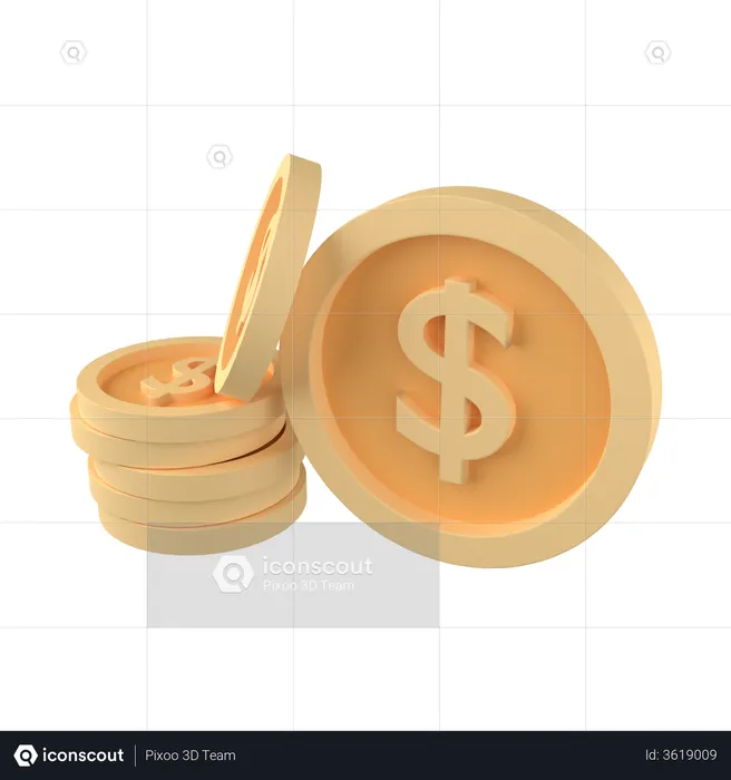 Dollarmünzen  3D Illustration