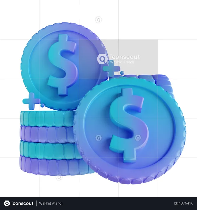 Dollarmünzen  3D Illustration