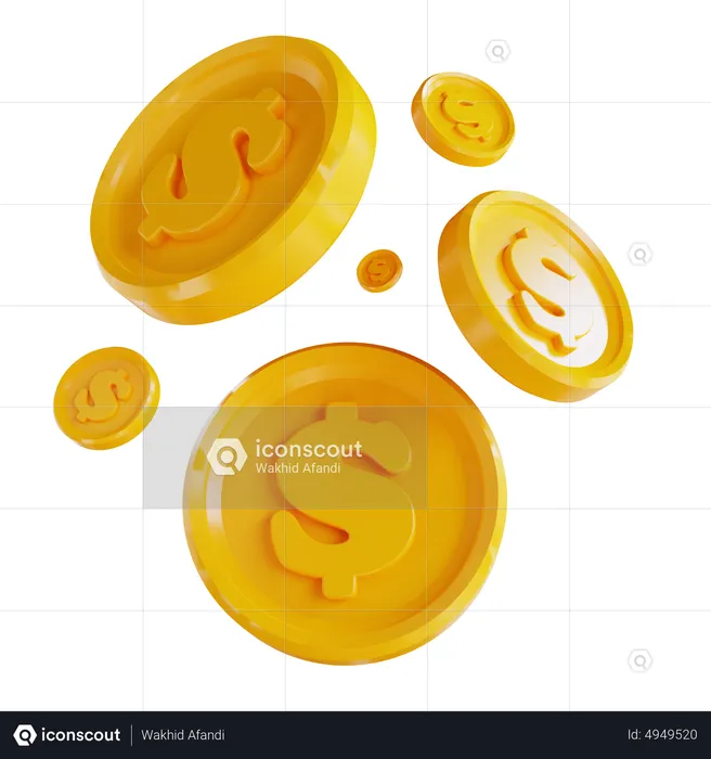 Dollarmünzen  3D Icon