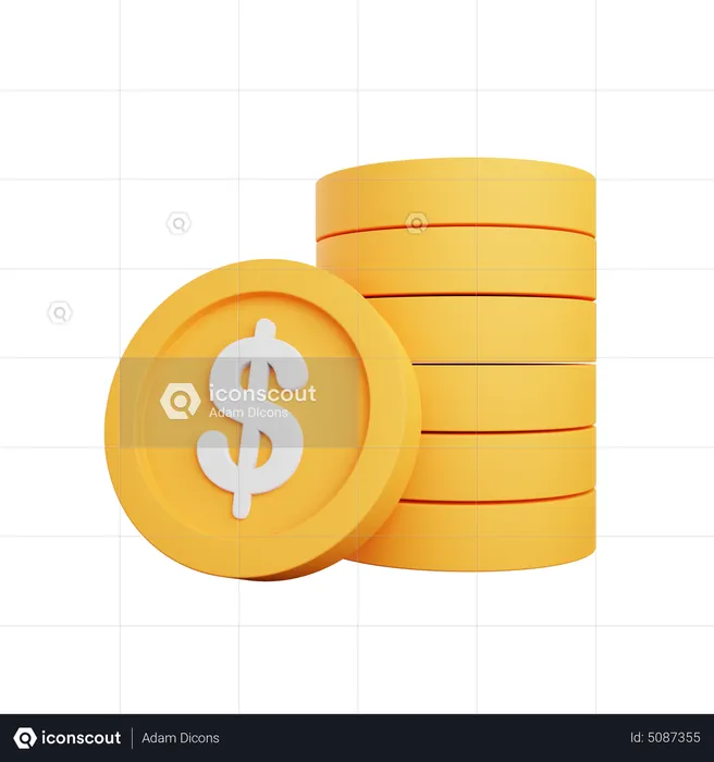 Dollarmünzen  3D Icon