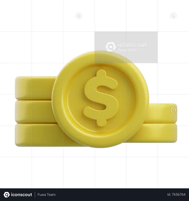 Dollarmünzen  3D Icon