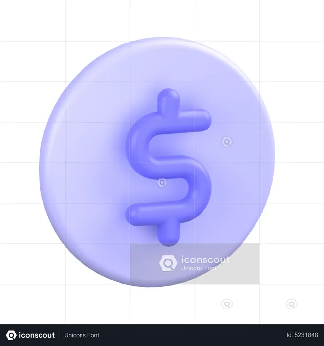 Dollar Coin  3D Icon