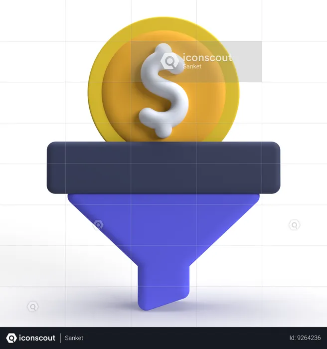 Doller Funnel  3D Icon
