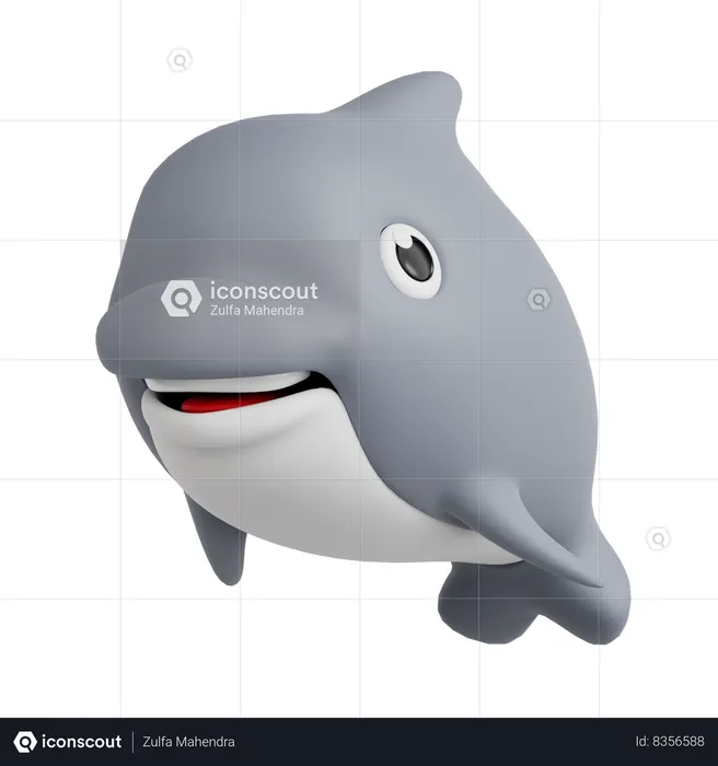 Dolphin Emoji 3D Icon