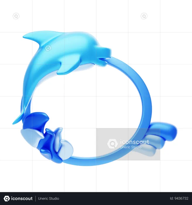 Dolphin Shape Animal Frame  3D Icon