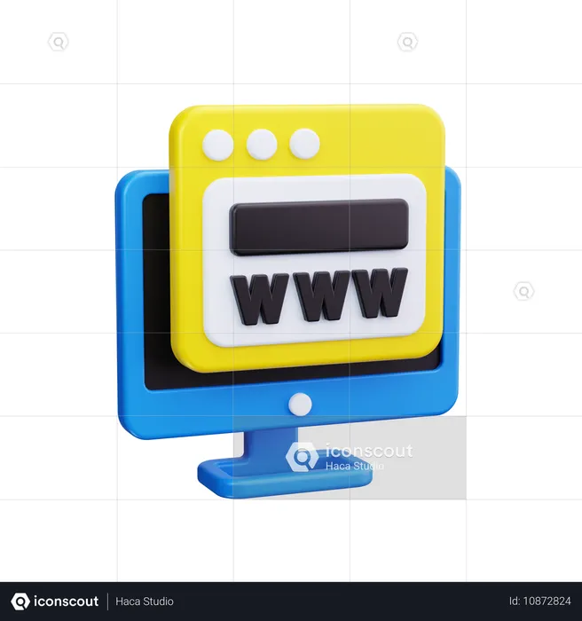 Domain Name  3D Icon