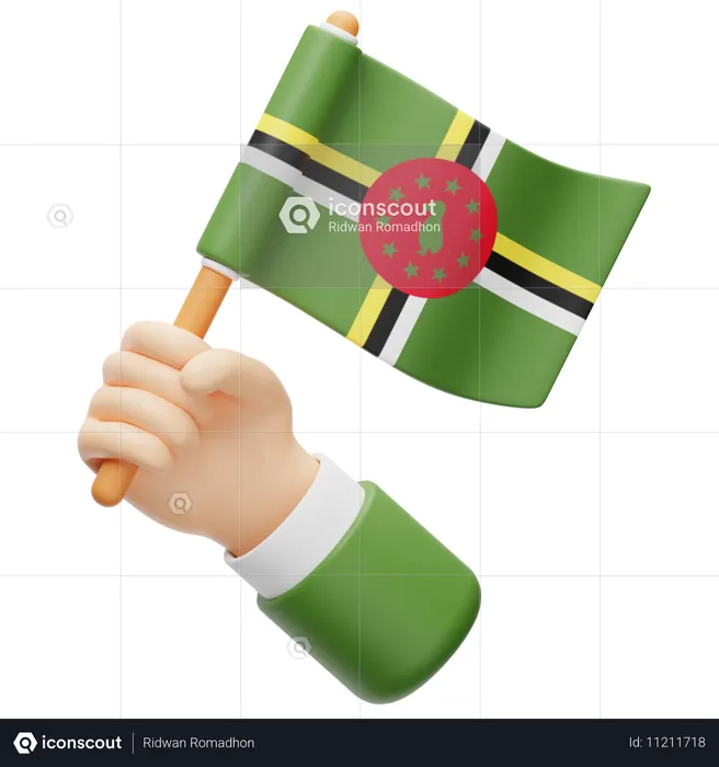 Dominica Flag Flag 3D Icon