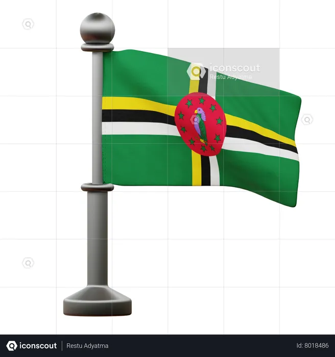 Dominica Flag Flag 3D Icon