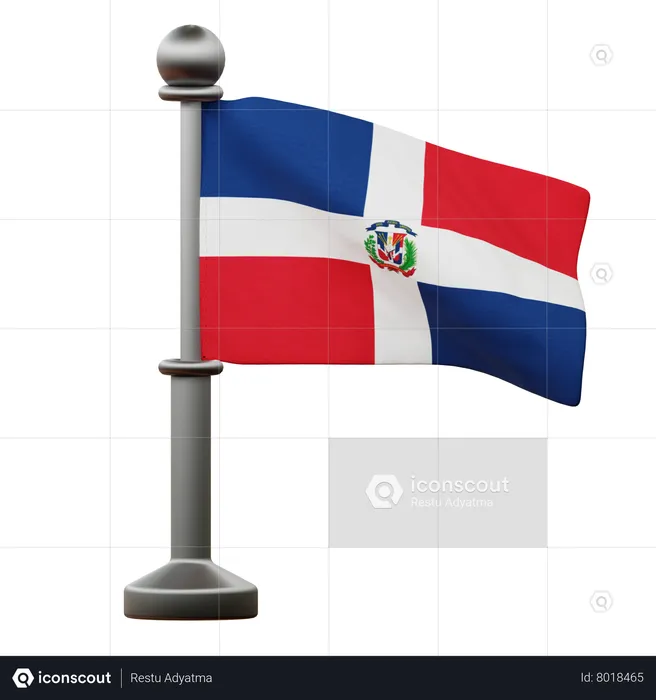 Dominican Republic Flag Flag 3D Icon