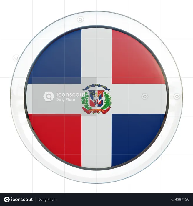 Dominican Republic Flag Glass Flag 3D Flag