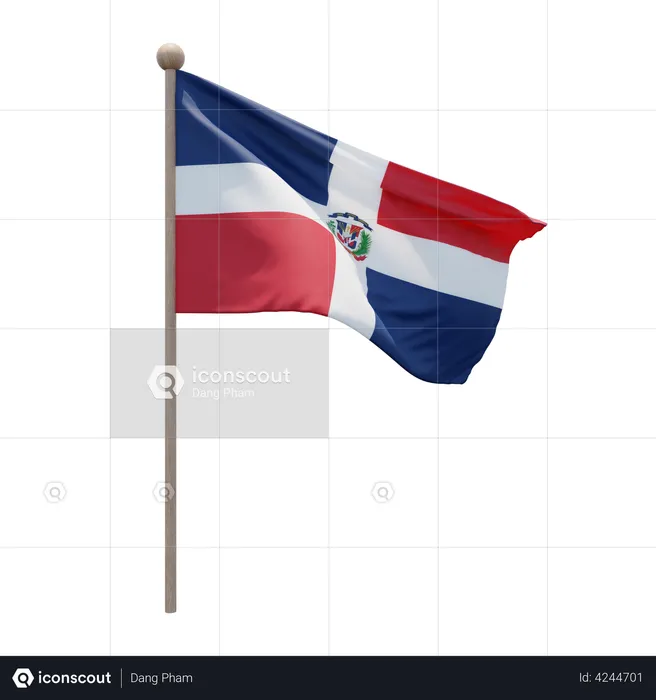 Dominican Republic Flagpole Flag 3D Flag