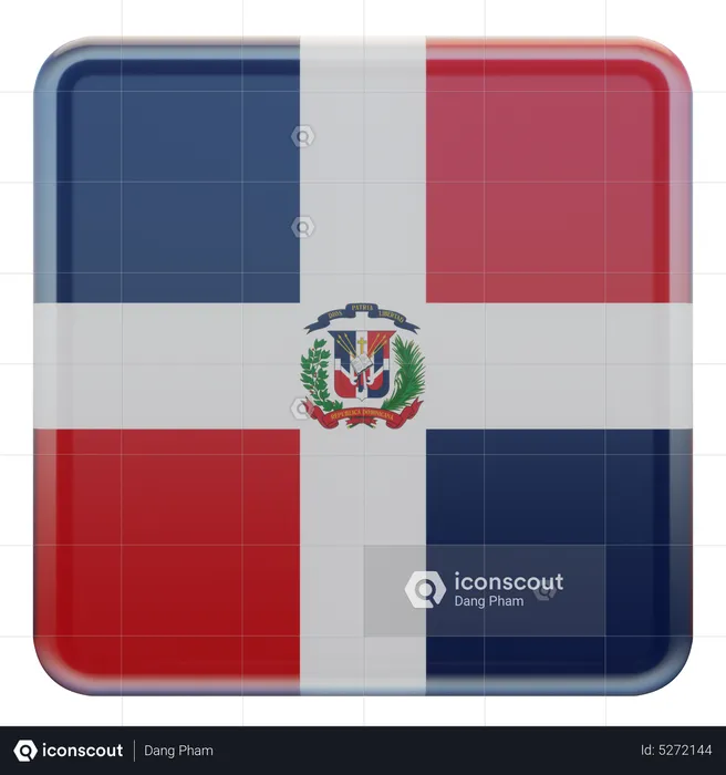Dominican Republic Square Flag Flag 3D Icon