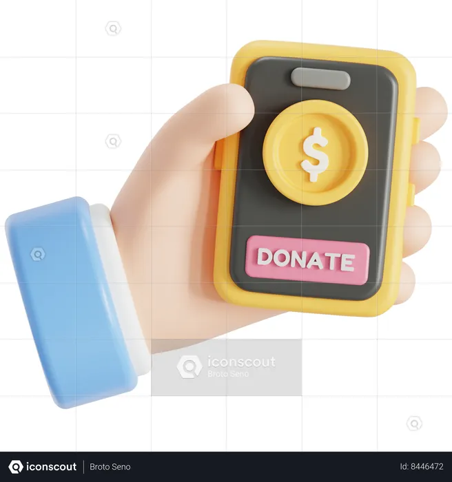 Donación en línea  3D Icon