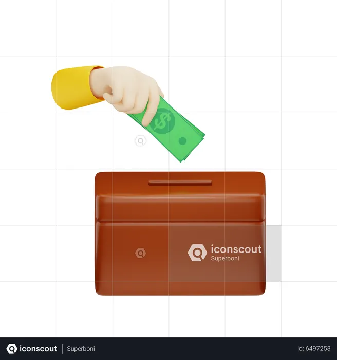 Donate Money  3D Icon