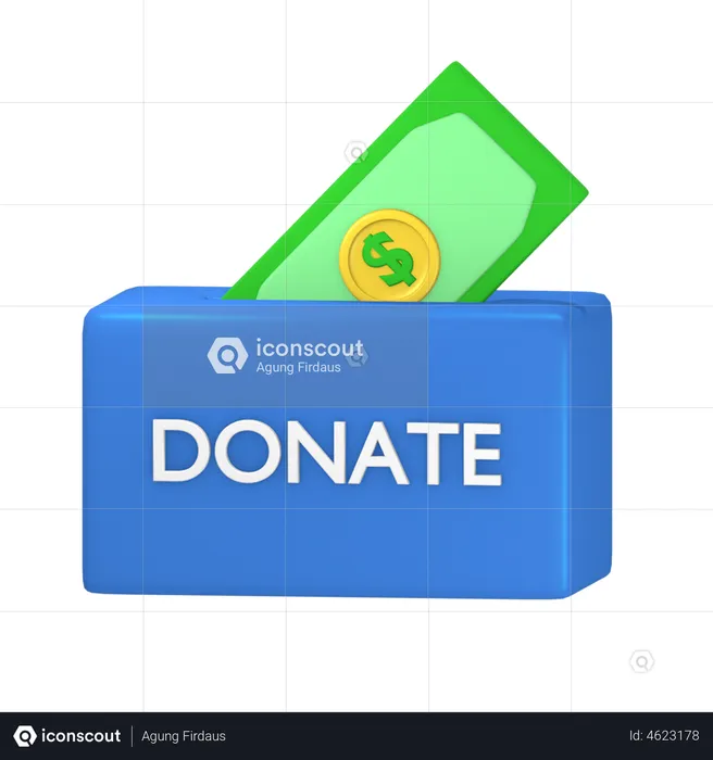 Donate money  3D Illustration
