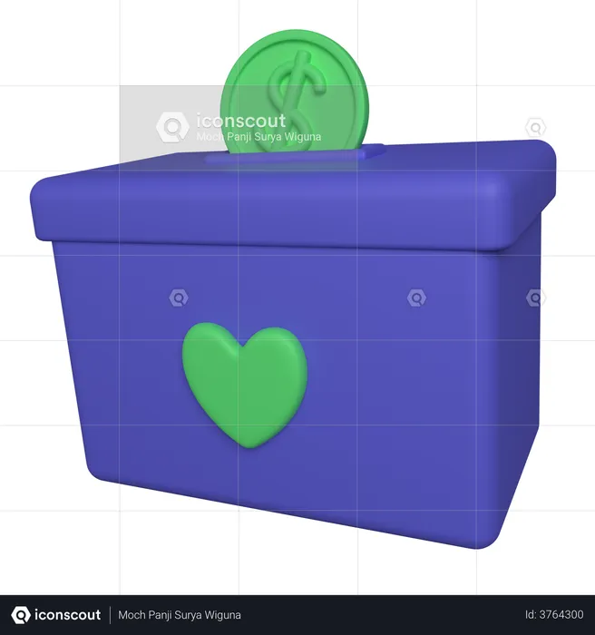 Donation Box  3D Illustration