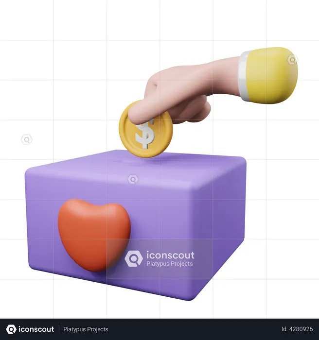 Donation Box  3D Illustration