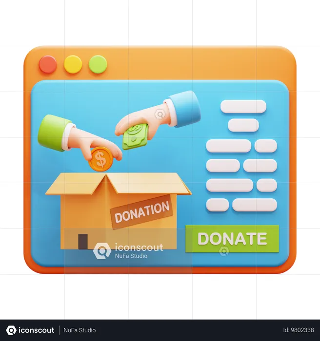 Donation Website  3D Icon