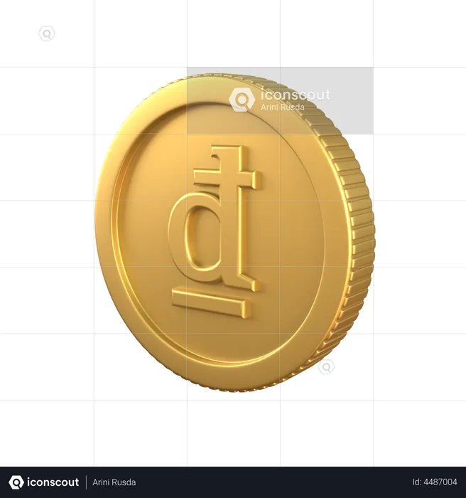 Moneda de oro dong  3D Icon