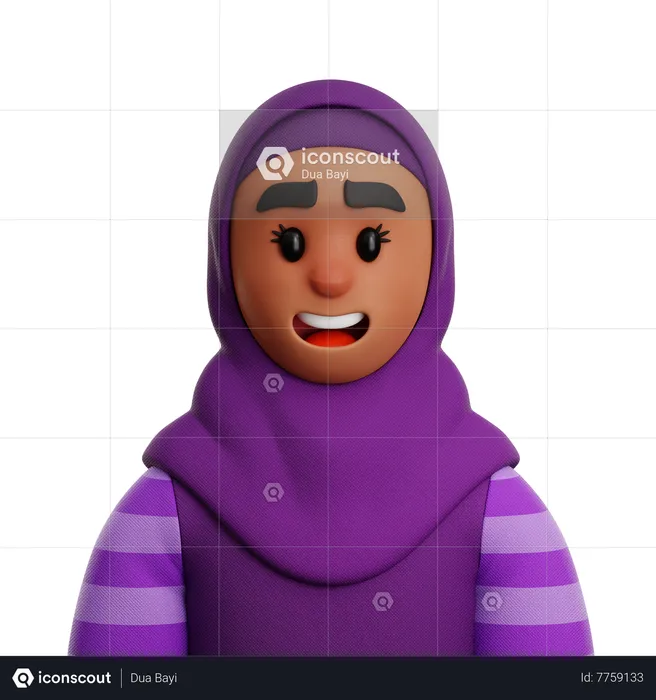 Donna che indossa l'hijab  3D Icon