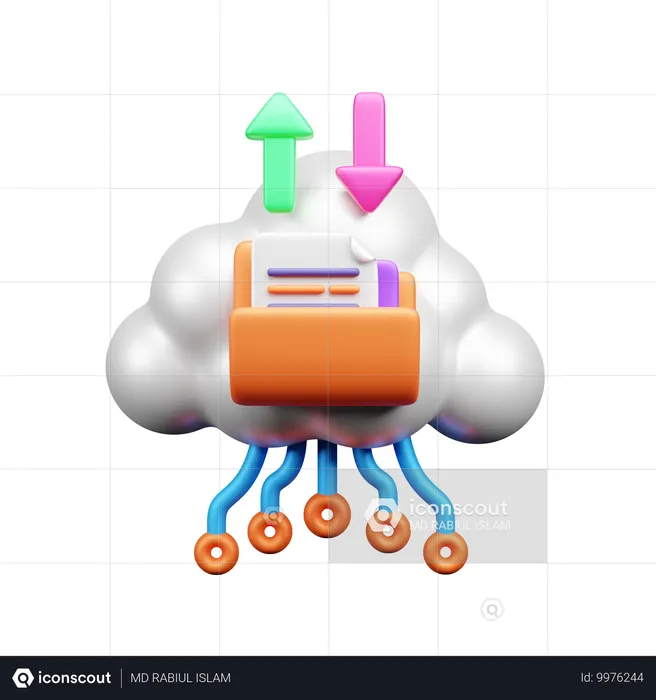 Données cloud  3D Icon