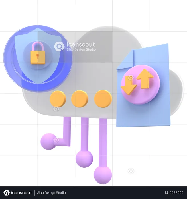 Données cloud  3D Icon