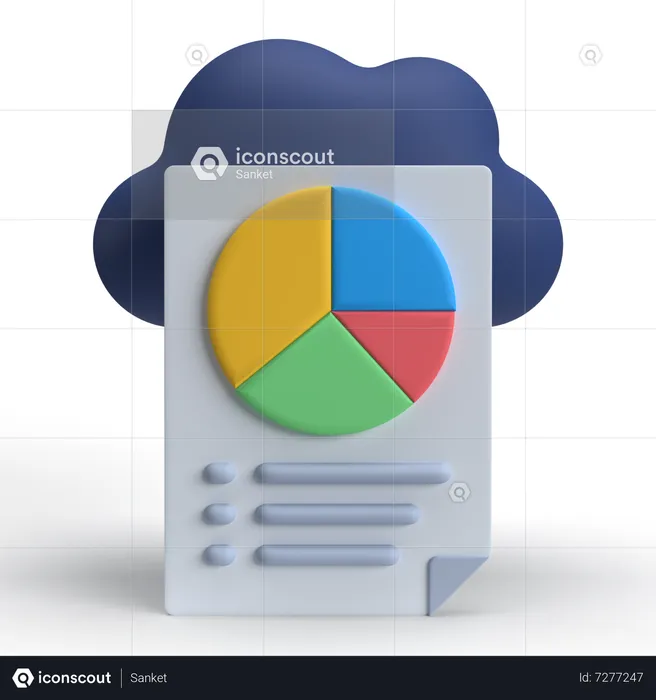 Données cloud  3D Icon