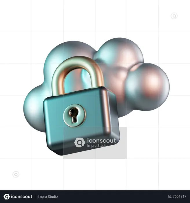 Données de sécurité du cloud  3D Icon