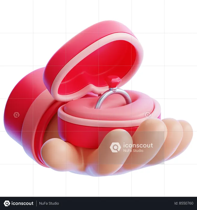 Donner une boîte à bagues  3D Icon