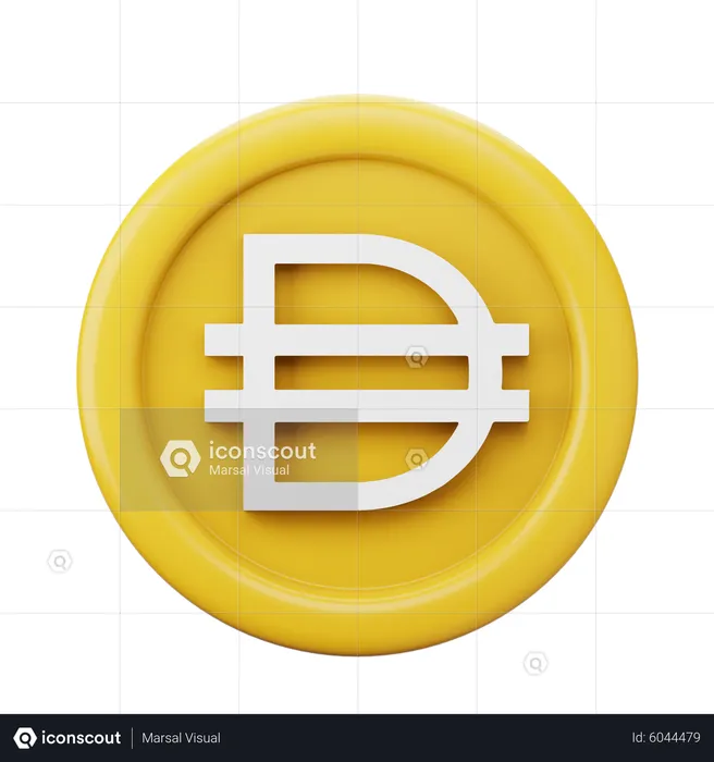 Pièce de monnaie makerdao dai  3D Icon