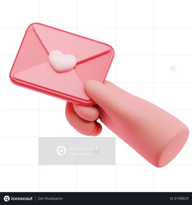 Donner une lettre d'amour  3D Icon