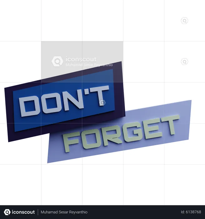 Dont forget  3D Icon