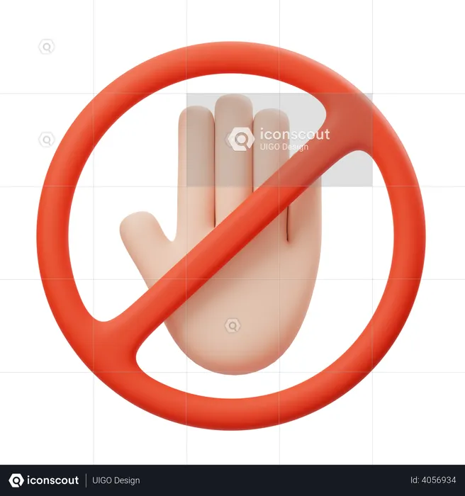 Don't Touch Hand Gesture  3D Illustration