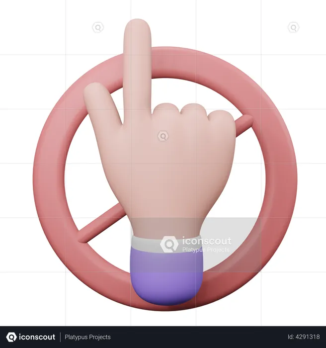 Dont Touch Hand Gesture  3D Illustration