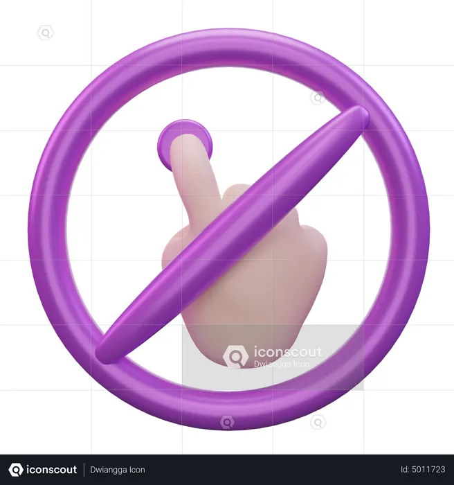 Dont Touch Hand Gesture  3D Icon