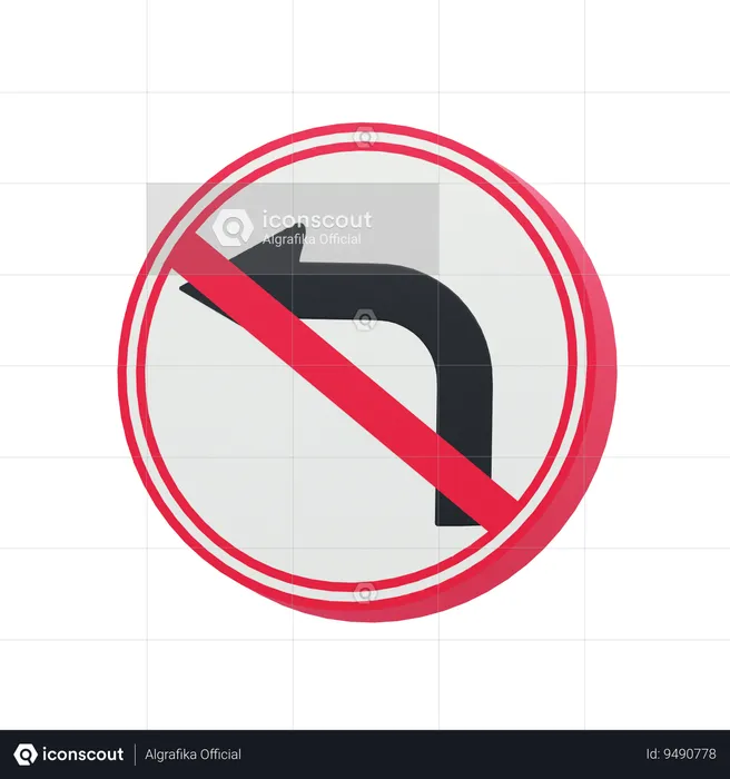 Dont Turn Left  3D Icon