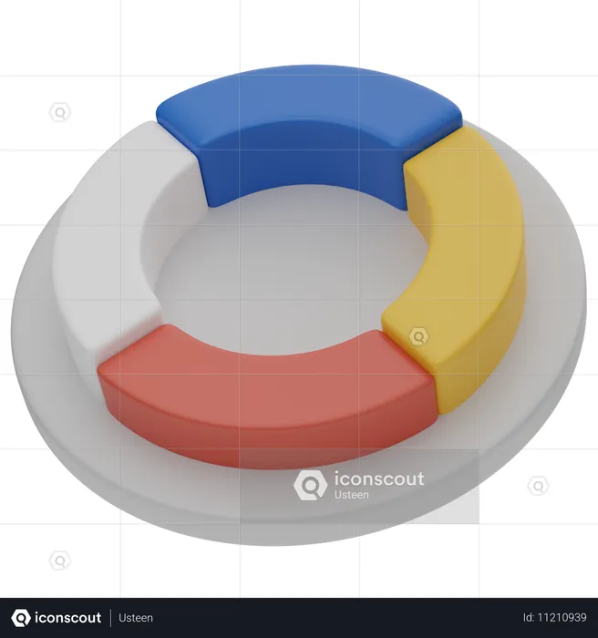 ドーナツチャート  3D Icon