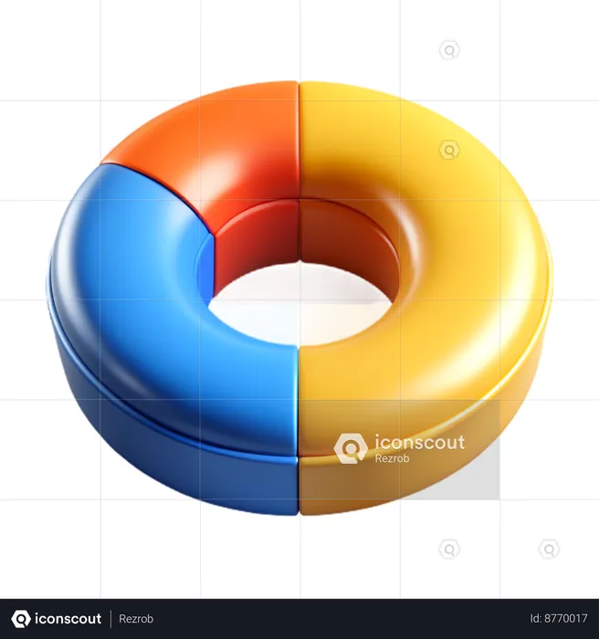 Donut chart  3D Icon