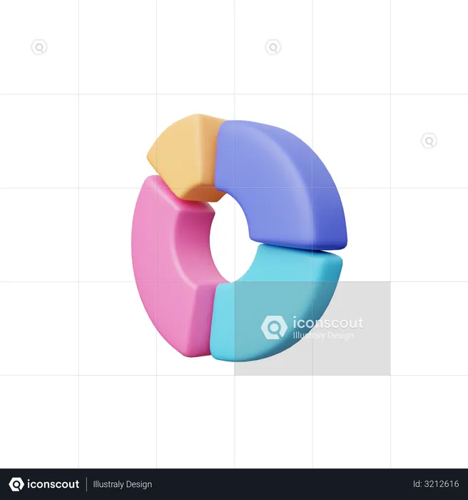 Donut Chart  3D Icon